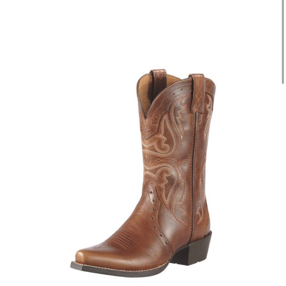 Kids Ariat Heritage X Toe Brown Western Boots